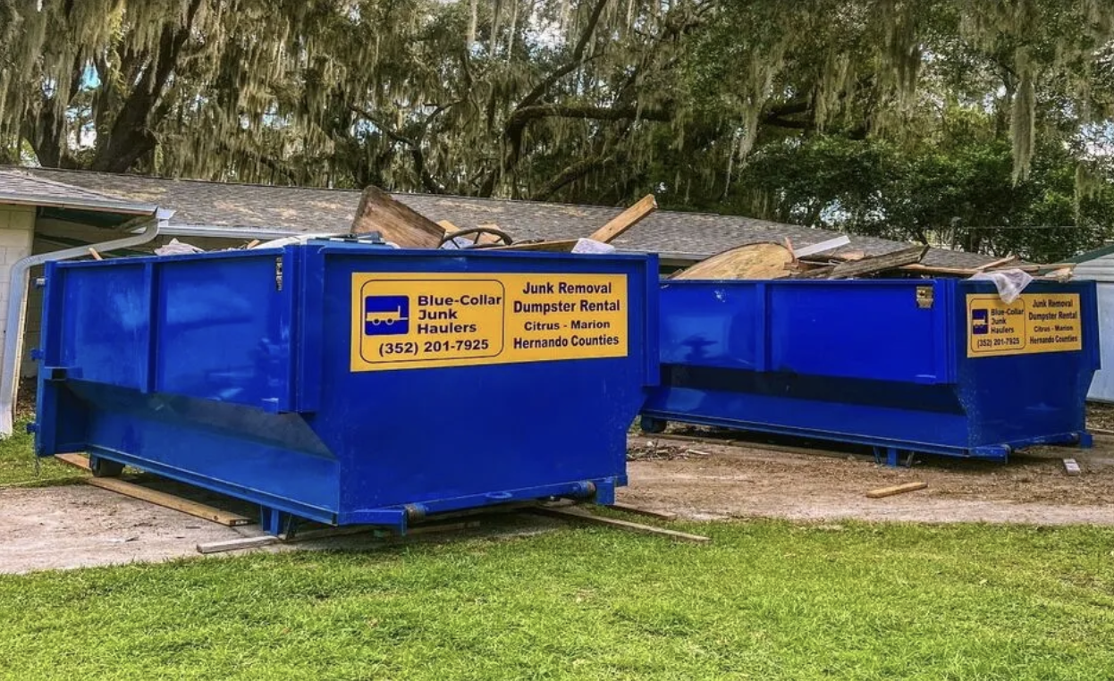 Blue-Collar Junk Haulers ATL truck and dumpster